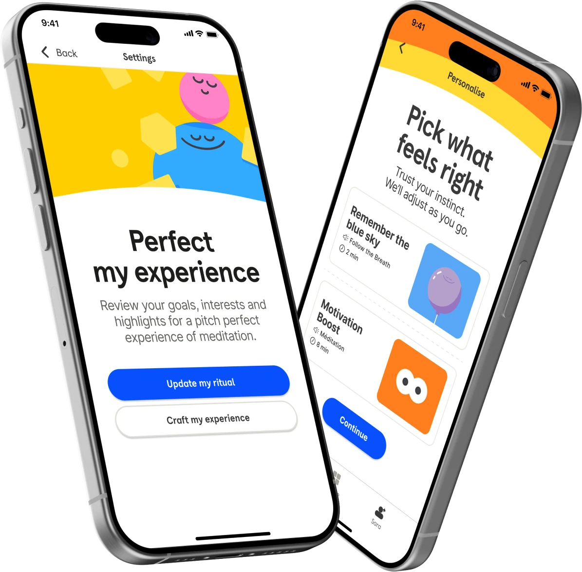 Personnalisation : « Perfect my experience » et « Pick what feels right »
