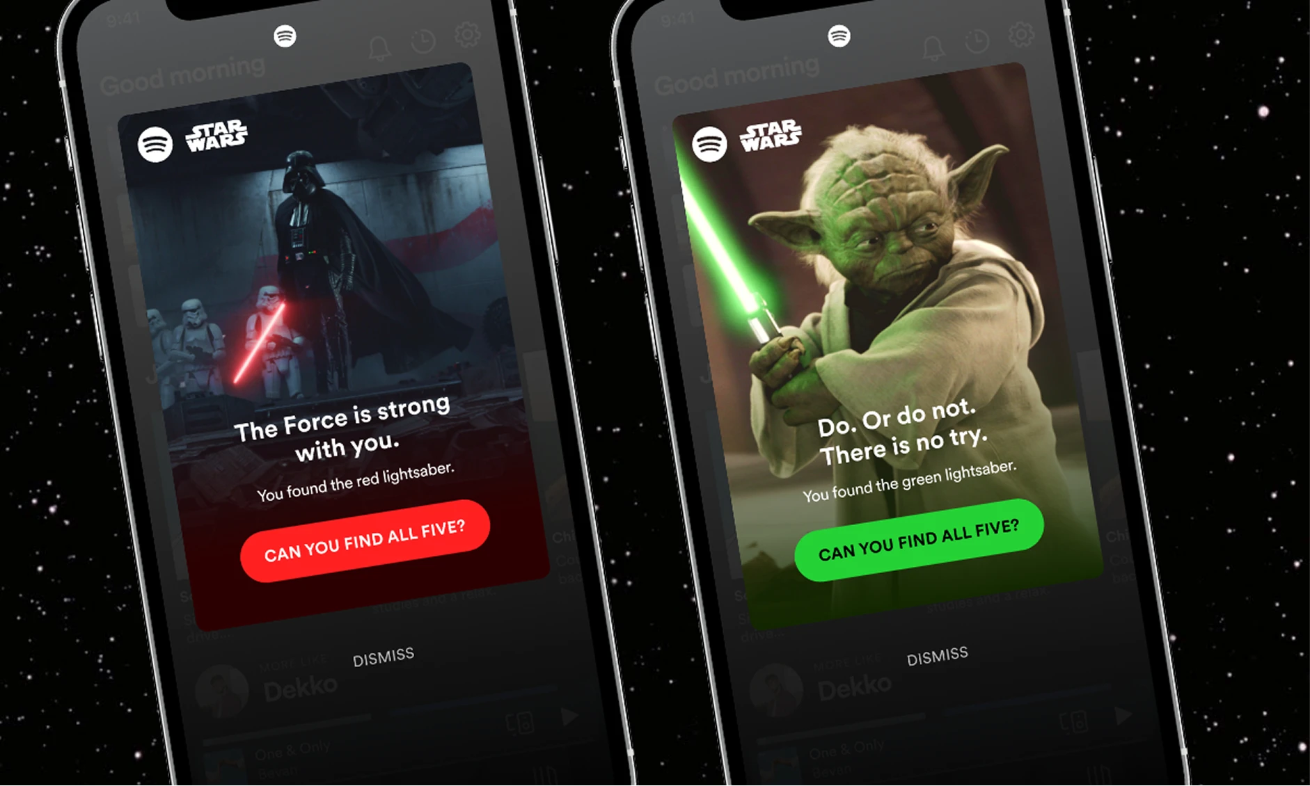 Spotify x Star Wars : les cartes « Can you find all five? »