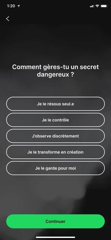 Question : « Comment gères-tu un secret dangereux ? »